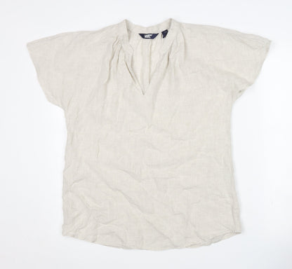 Lands' End Women's Beige Linen Blouse Size S