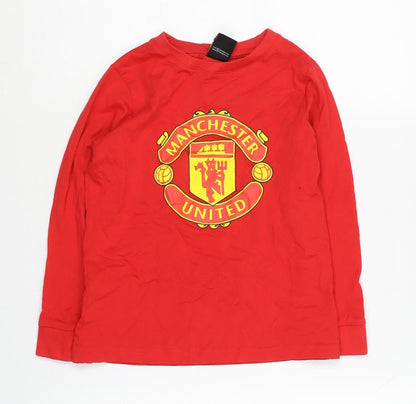 Manchester United Boys Red Long Sleeve T-Shirt 6-7 Years
