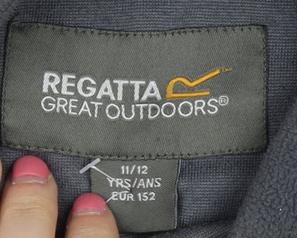 Regatta Boys Grey Fleece Sweatshirt 11-12 Years Outdoor Zip