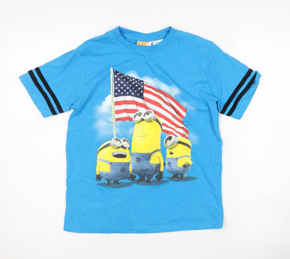Despicable Me Boys Blue Minions T-Shirt, Size L, Casual Wear