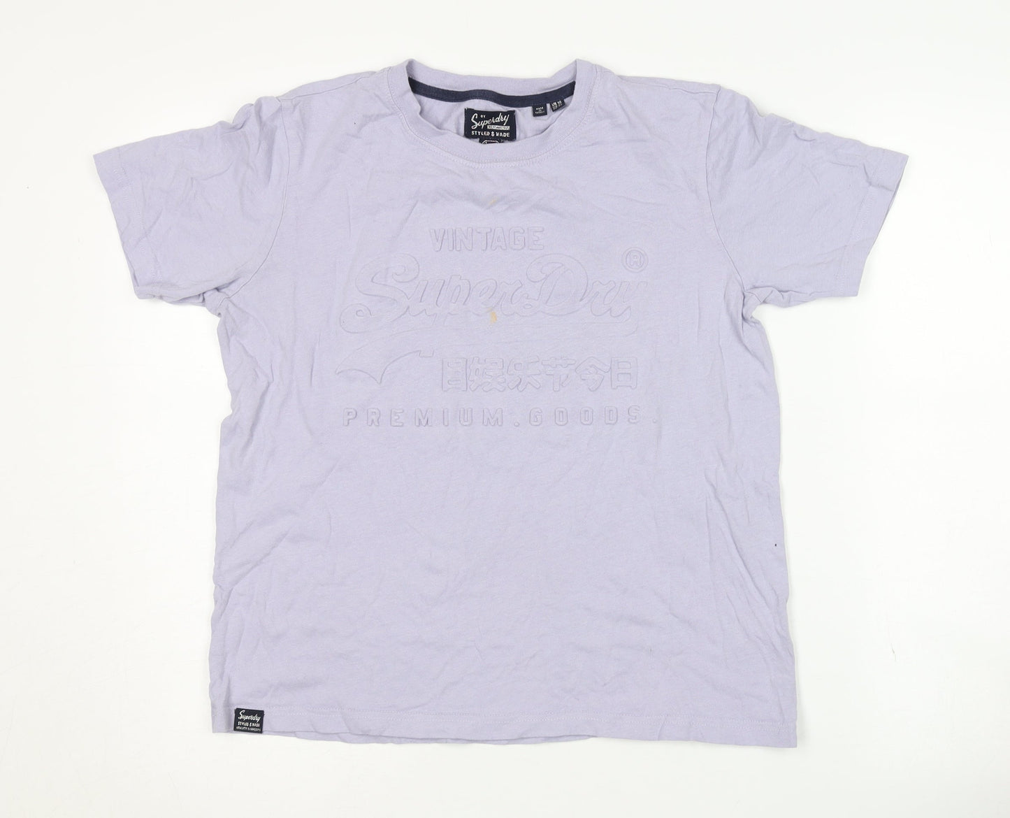 Unisex Adults UK Size 10 Superdry Purple Basic T-Shirt