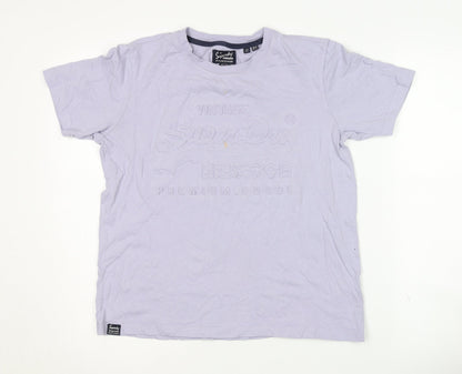 Unisex Adults UK Size 10 Superdry Purple Basic T-Shirt
