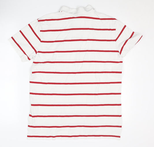 Ralph Lauren Men's White Striped Polo L