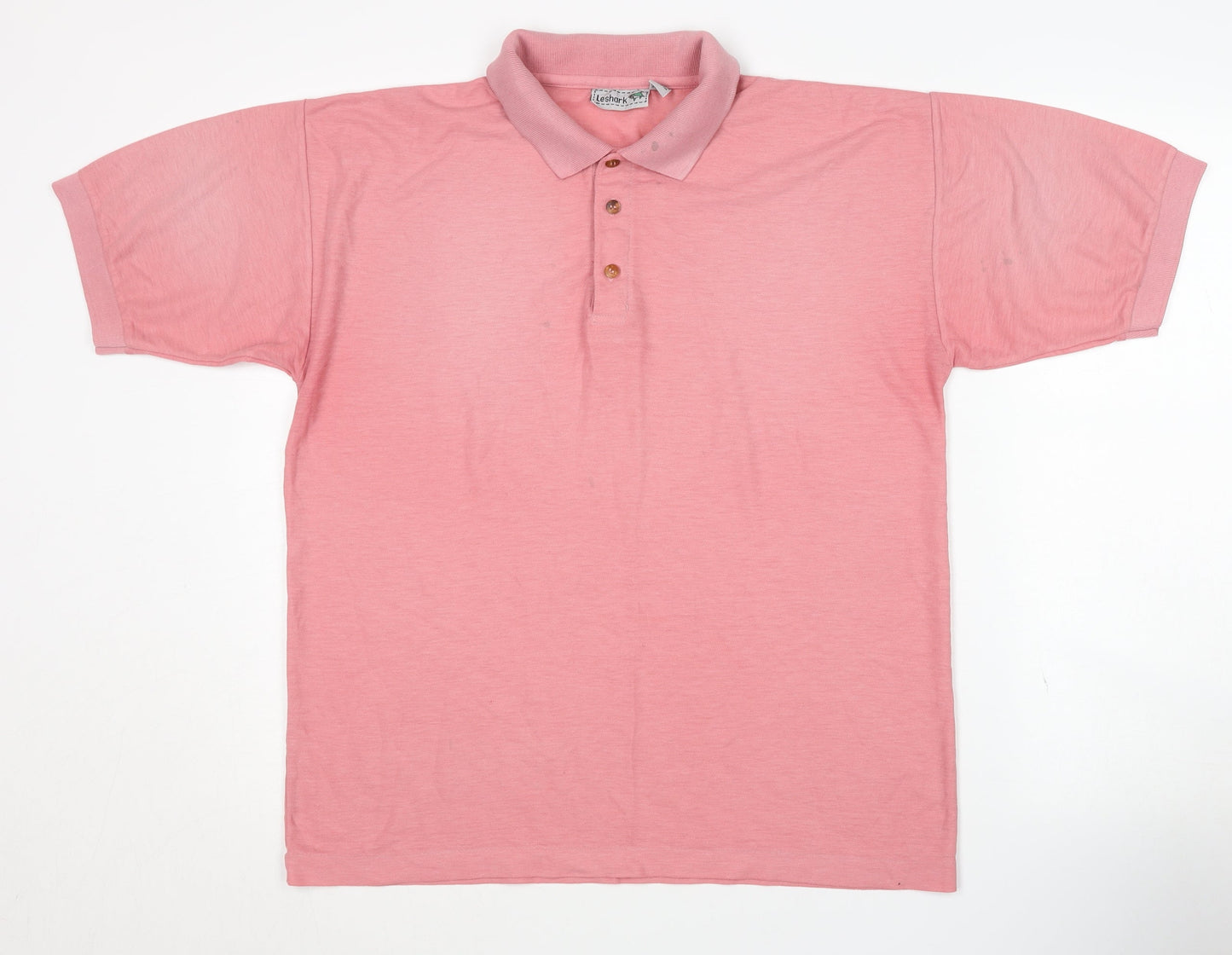 Leshark Men's Pink Polo Shirt L Short Sleeve Casual