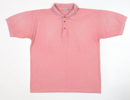 Leshark Men's Pink Polo Shirt L Short Sleeve Casual