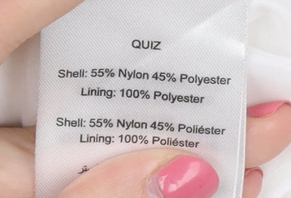 Quiz Women's White Puffer Jacket Size 12