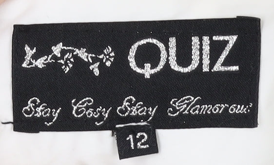 Quiz Women's White Puffer Jacket Size 12