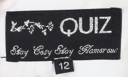 Quiz Women's White Puffer Jacket Size 12