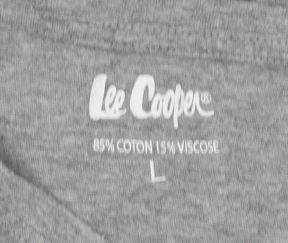 Lee Cooper Men's Grey V-Neck Short Sleeve T-Shirt L
