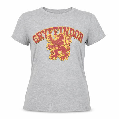 Front view of Harry Potter Gryffindor T-Shirt unisex adults large grey