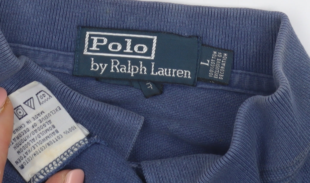 Ralph Lauren Men's Blue Polo Shirt, Size L