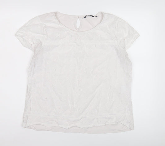 Isle Collection Women's White Blouse 18 Regular Fit