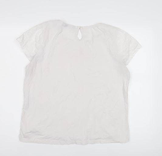 Isle Collection Women's White Blouse 18 Regular Fit