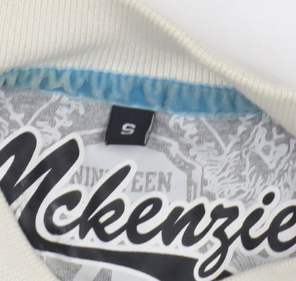 McKenzie Men's White Polo Shirt, S, Graphic Logo, Casual