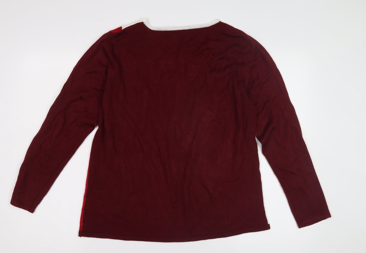 Damart Women's Red Argyle Pullover Jumper, L