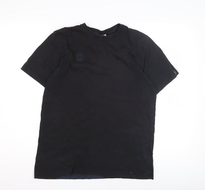 Moon Men's Black Crew Neck Short Sleeve T-Shirt M