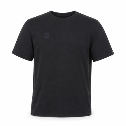 Front view of Moon Men's Black Crew Neck Short Sleeve T-Shirt M