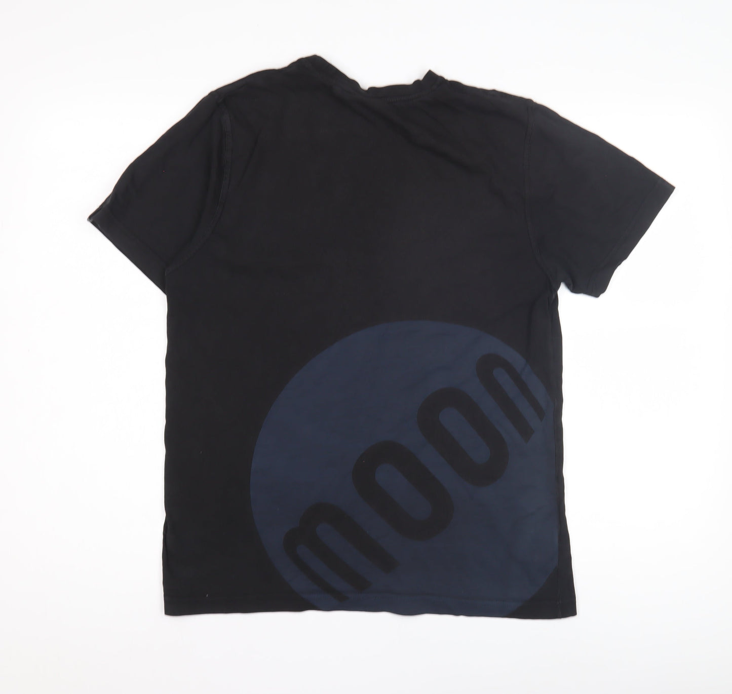 Moon Men's Black Crew Neck Short Sleeve T-Shirt M