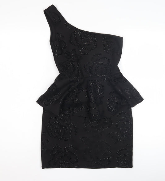 Quiz Women's Black One Shoulder Dress Size 12