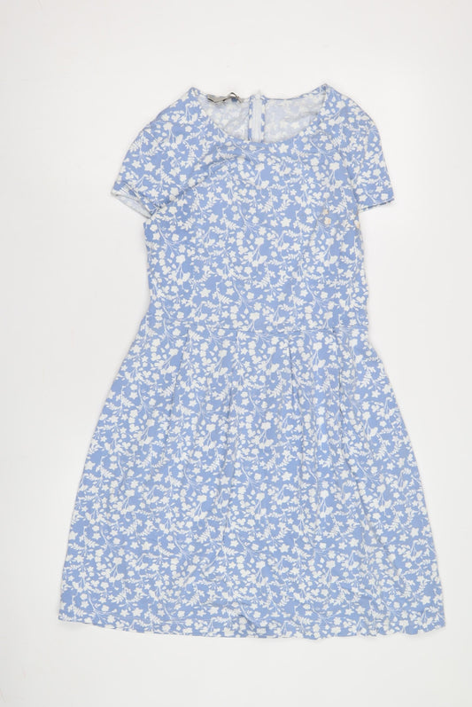 Hobbs Women Blue Floral A-Line Dress Size 10