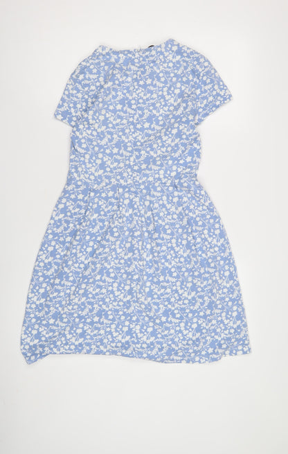 Hobbs Women Blue Floral A-Line Dress Size 10