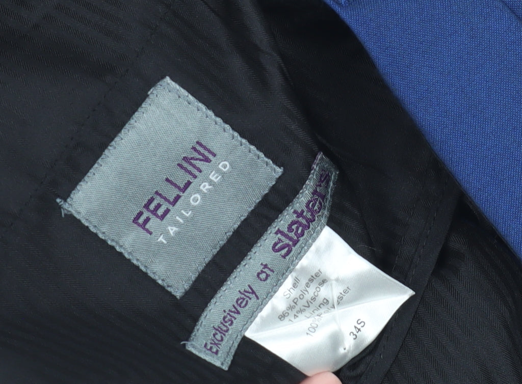 Fellini Men's Blue Slim Fit Suit Trousers 34S