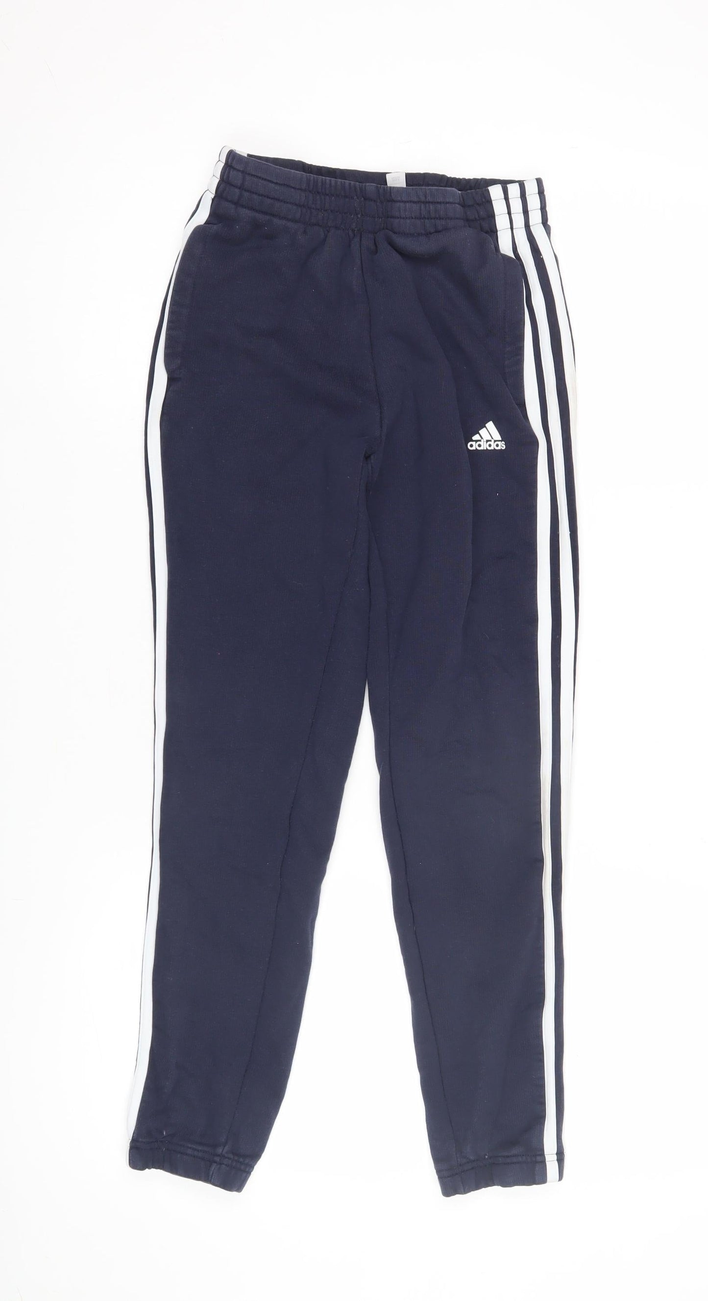 Adidas Boys' Blue Track Pants, Size 12, Sporty Striped Style