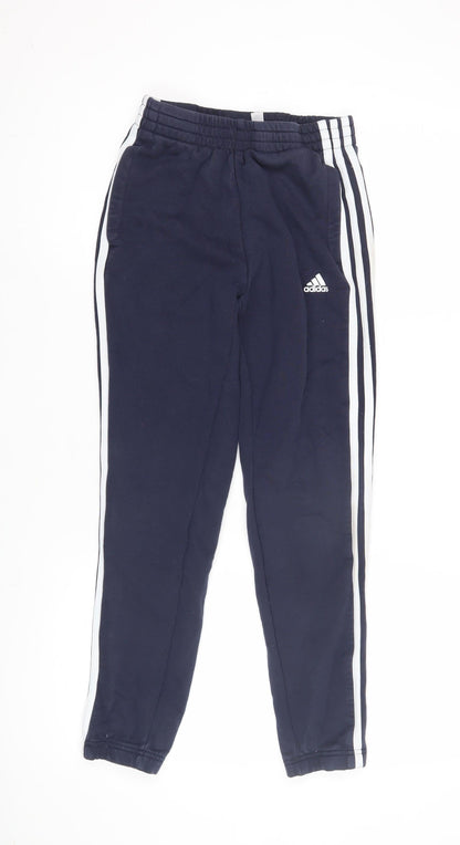 Adidas Boys' Blue Track Pants, Size 12, Sporty Striped Style