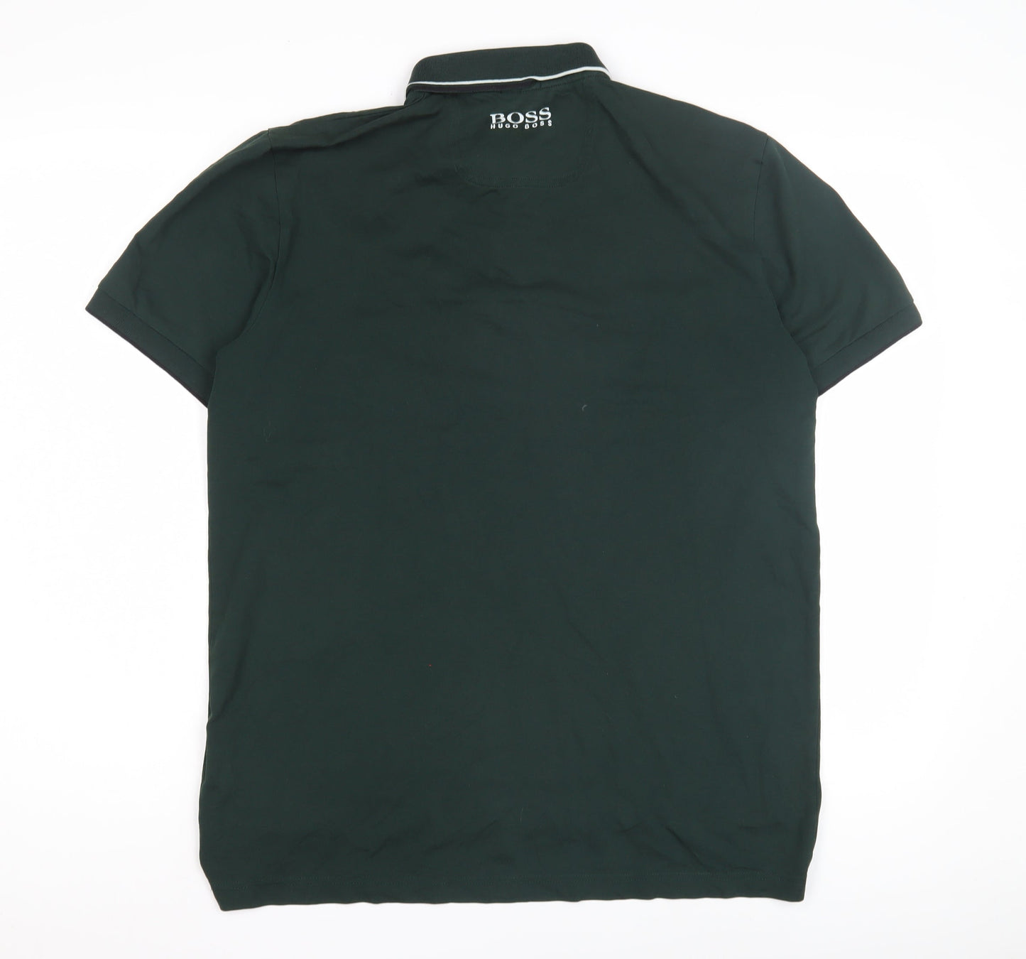 BOSS Men's Green Polo Shirt L Regular Fit