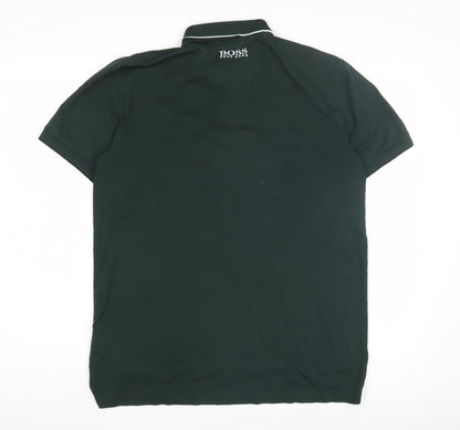 BOSS Men's Green Polo Shirt L Regular Fit