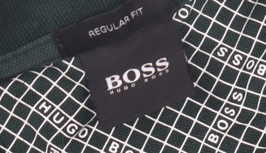 BOSS Men's Green Polo Shirt L Regular Fit