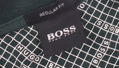 BOSS Men's Green Polo Shirt L Regular Fit