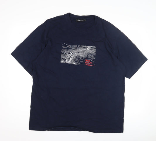 North Ridge Men's Blue Graphic Print T-Shirt 2XL