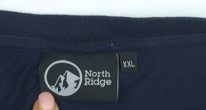 North Ridge Men's Blue Graphic Print T-Shirt 2XL