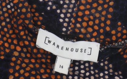 Womens UK Size 14 Warehouse Multicoloured Basic Blouse