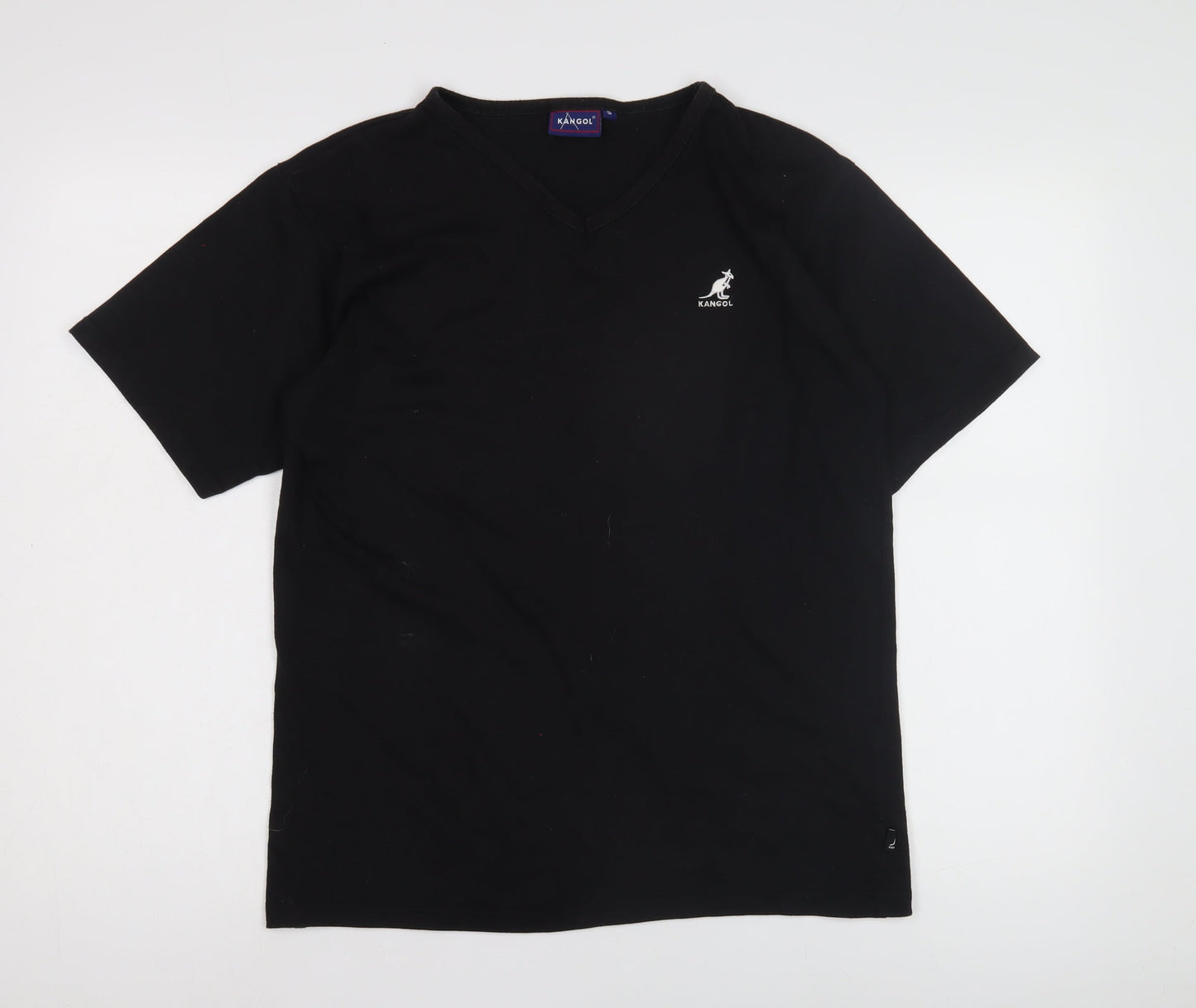 Kangol Men's Black V-Neck T-Shirt Size S