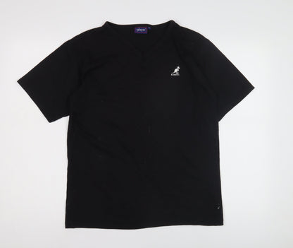 Kangol Men's Black V-Neck T-Shirt Size S