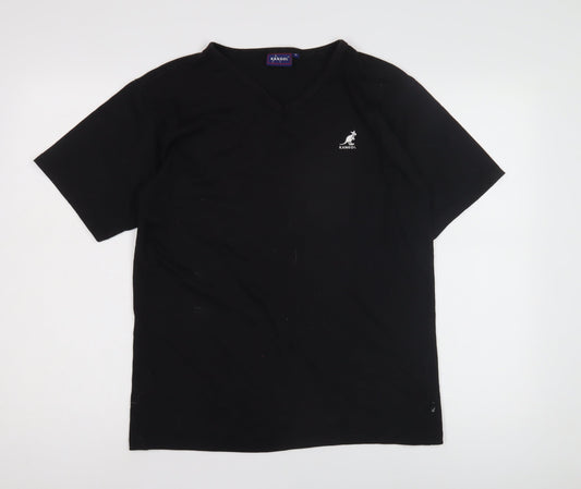 Kangol Men's Black V-Neck T-Shirt Size S