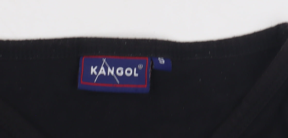 Kangol Men's Black V-Neck T-Shirt Size S