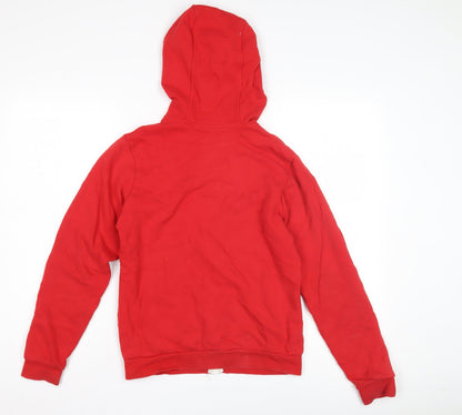 Timberland Boys Red Full Zip Hoodie, Size 14 Years, Logo Accent