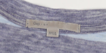 Gap Women’s Blue Striped V-Neck T-Shirt, Size S