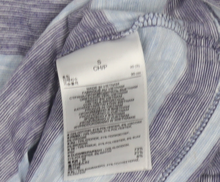 Gap Women’s Blue Striped V-Neck T-Shirt, Size S