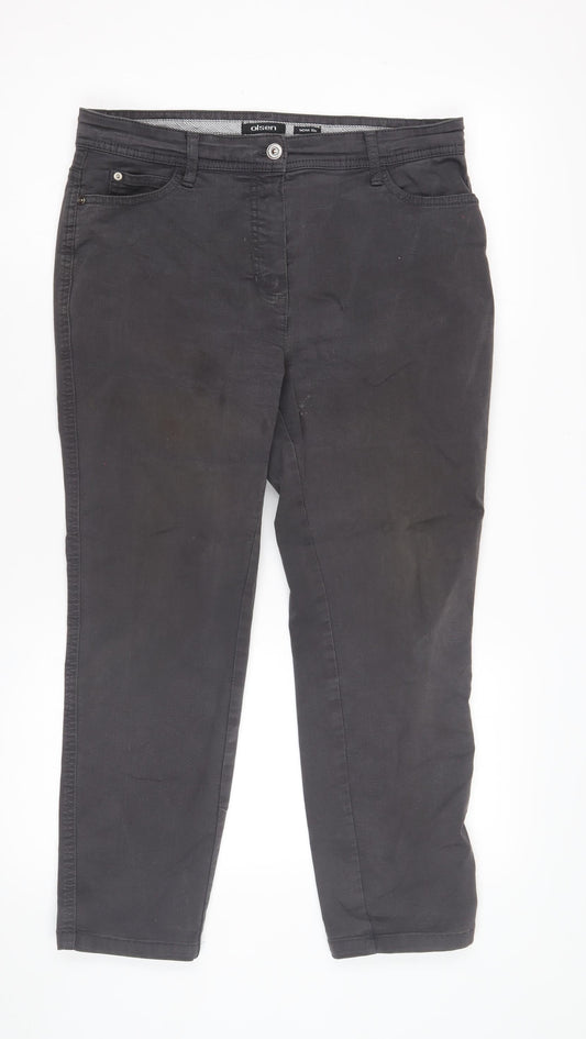 Olsen Women's Black Slim Fit Trousers Size