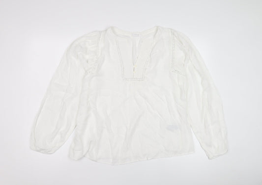 Womens UK Size S Marks and Spencer White  Blouse