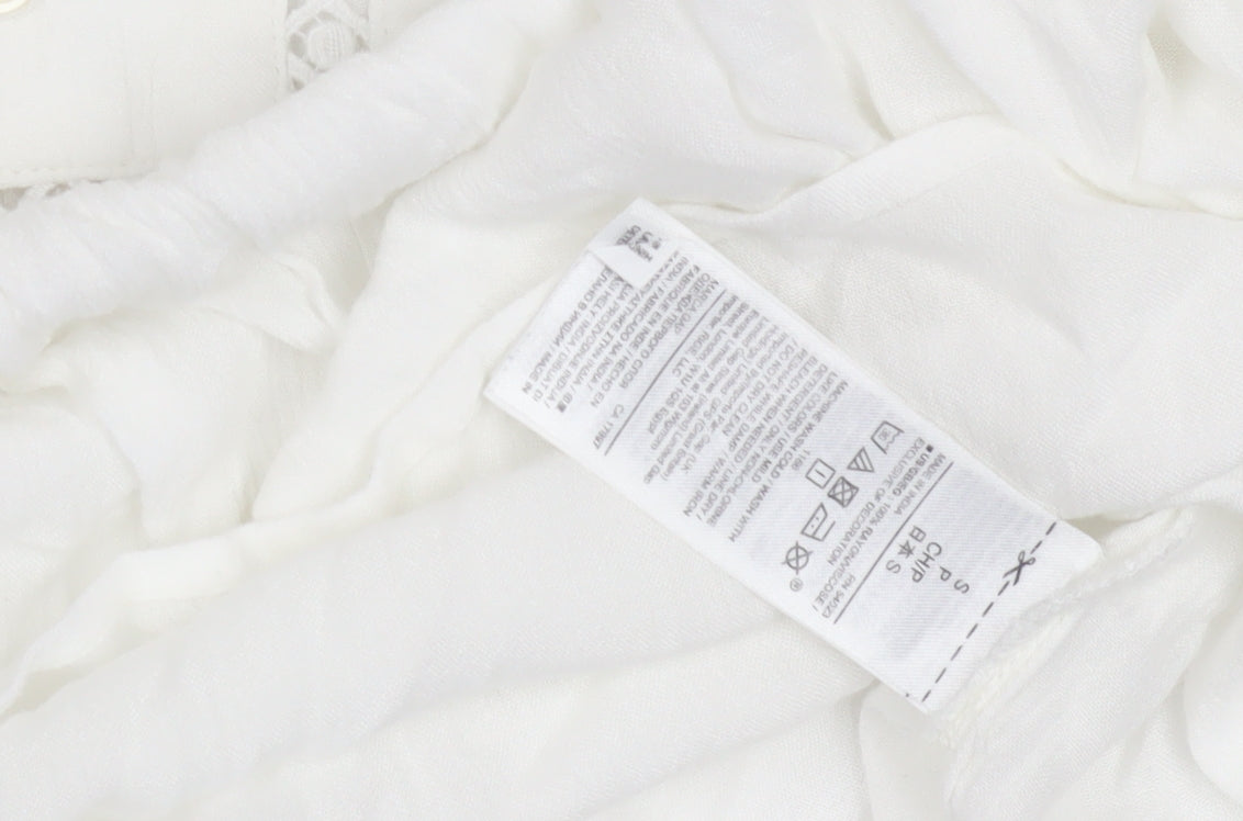 Womens UK Size S Marks and Spencer White  Blouse
