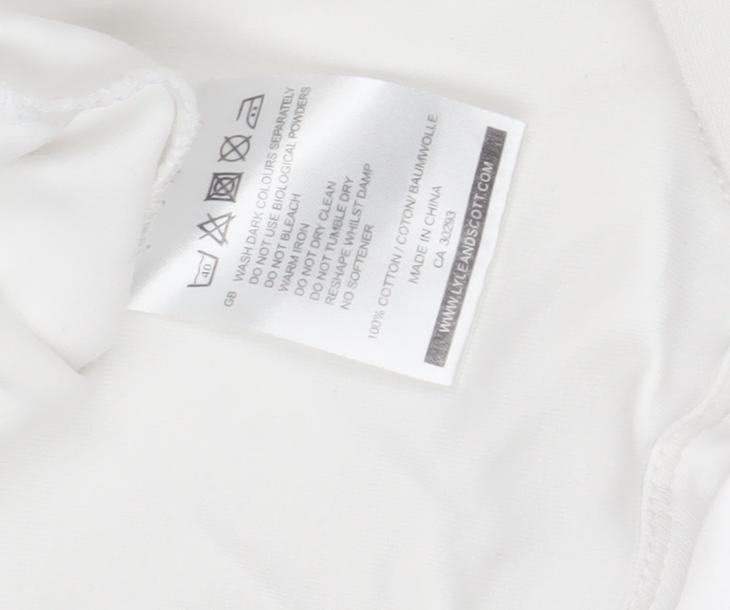 Womens UK Size L Lyle & Scott White  T-Shirt