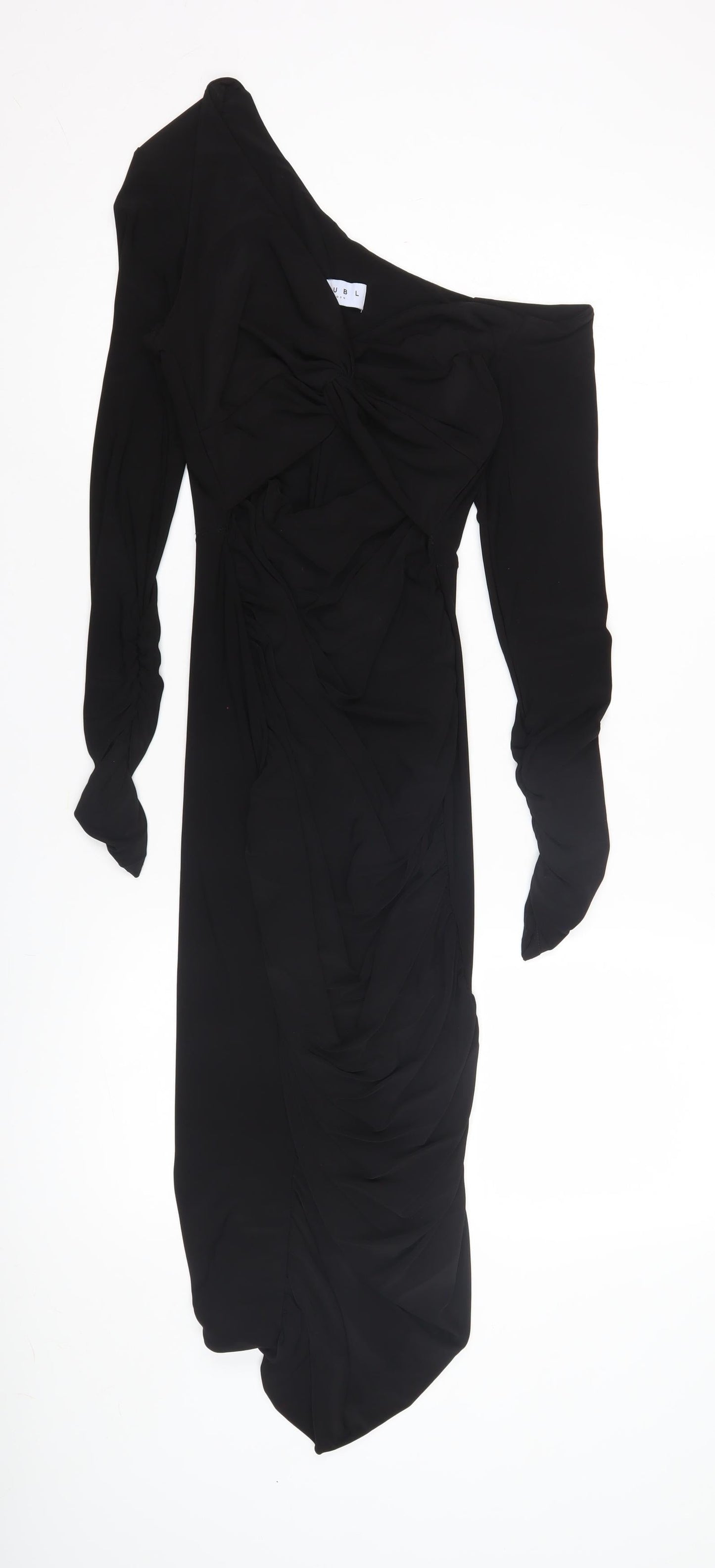 Club L London Black One Shoulder Dress, Size 8