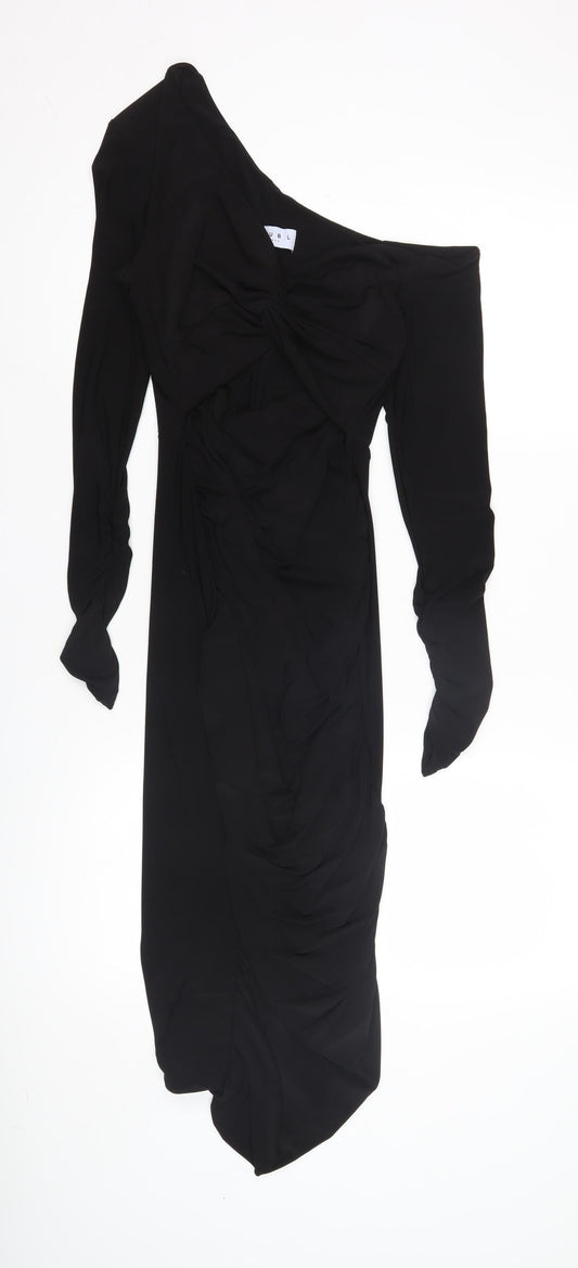 Club L London Black One Shoulder Dress, Size 8