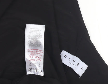 Club L London Black One Shoulder Dress, Size 8
