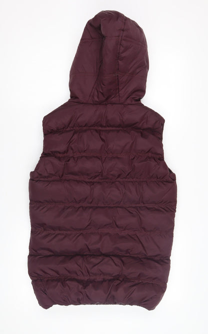 FABRIC Women's Red Puffer Hooded Waistcoat Size S
